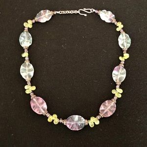 Semi precious stone and silver necklace